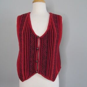 ISCAYO Pure Alpaca Wool Made In Bolivia Buttons Up Vest Womens Size M - L ?